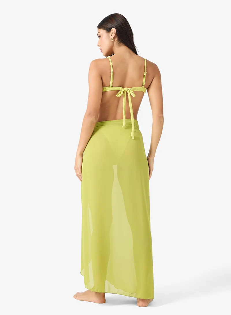 جينجر 3Pc Bikini Set With Cover Up Sarong